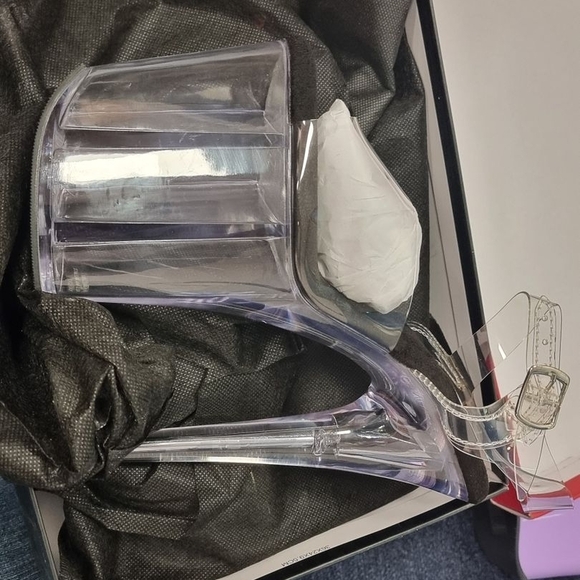 Clear Platform Stiletto Heels with Black Insole by Pleaser - Picture 9 of 13